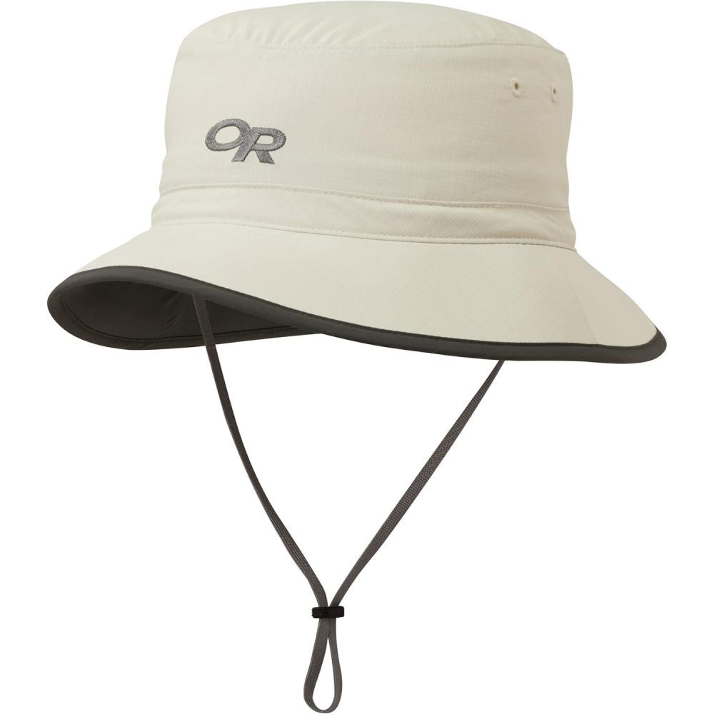 imageOutdoor Research Sun Bucket Hat  UPF 50 Wide Brim Lightweight Packable Hat for Hiking Fishing Travel ampamp Outdoor ProtectionSandDark Grey