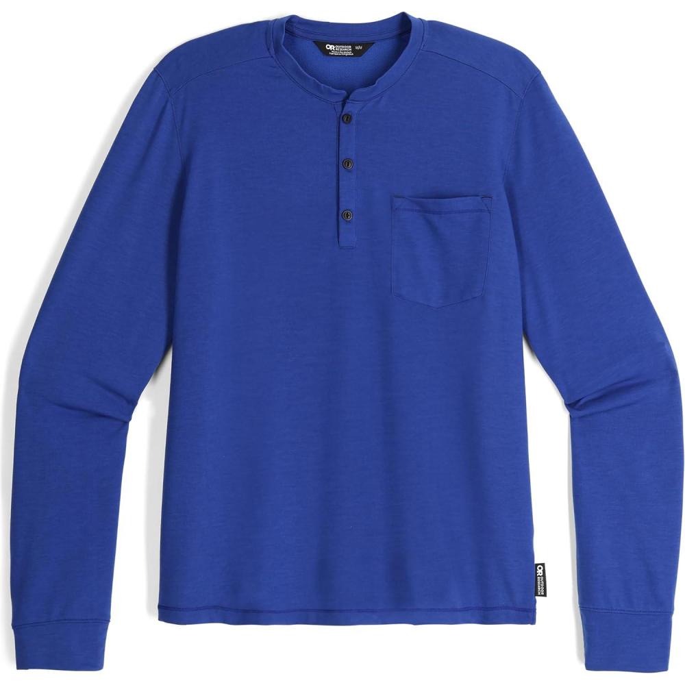 imageOutdoor Research Mens Aberdeen Long Sleeve Henley  Moisture Wicking Athletic Shirt UPF 30 Sun ProtectionGalaxy Heather