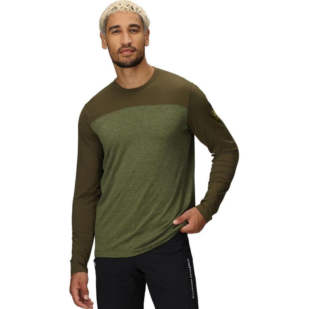 imageOutdoor Research Mens Freewheel MTB Long Sleeve JerseyDark OliveWillow Heather