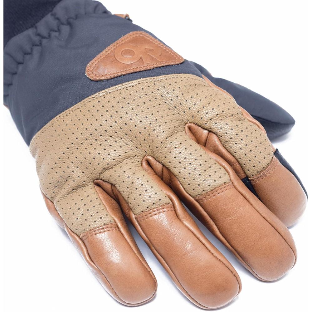 imageOutdoor Research Snowcrew Leather GlovesDark NaturalBlack