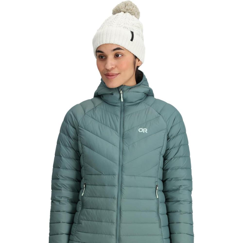 imageOutdoor Research Womens Liftie Beanie  Moisture Wicking Cable Knit MultiColor Pom PomBone