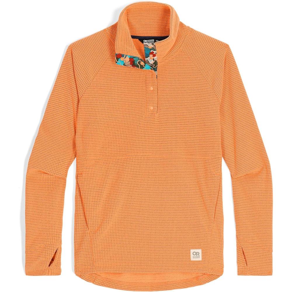 imageOutdoor Research Womens Trail Mix Snap Pullover  Wicking Thermal Pullover for WomenOrange Fizz