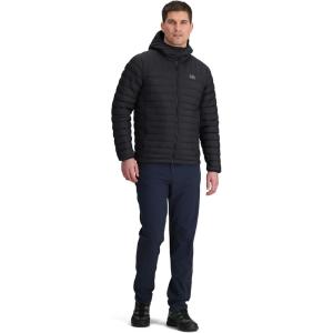 Outdoor Research Men’s Transcendent Down Hoodie Jacket | Water & Wind Resistant, Insulated, Lightweight, Standard Fit(Black)