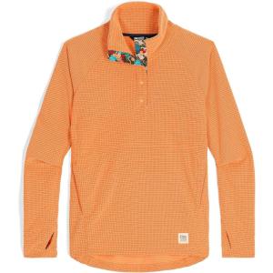 Outdoor Research Women’s Trail Mix Snap Pullover – Wicking Thermal Pullover for Women(Orange Fizz)
