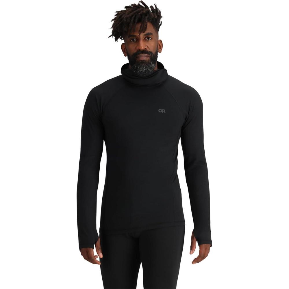 imageOutdoor Research Mens Alpine Onset Merino Wool 150 Hoodie  Breathable Moisture Wicking Quick Drying UPF 30Black