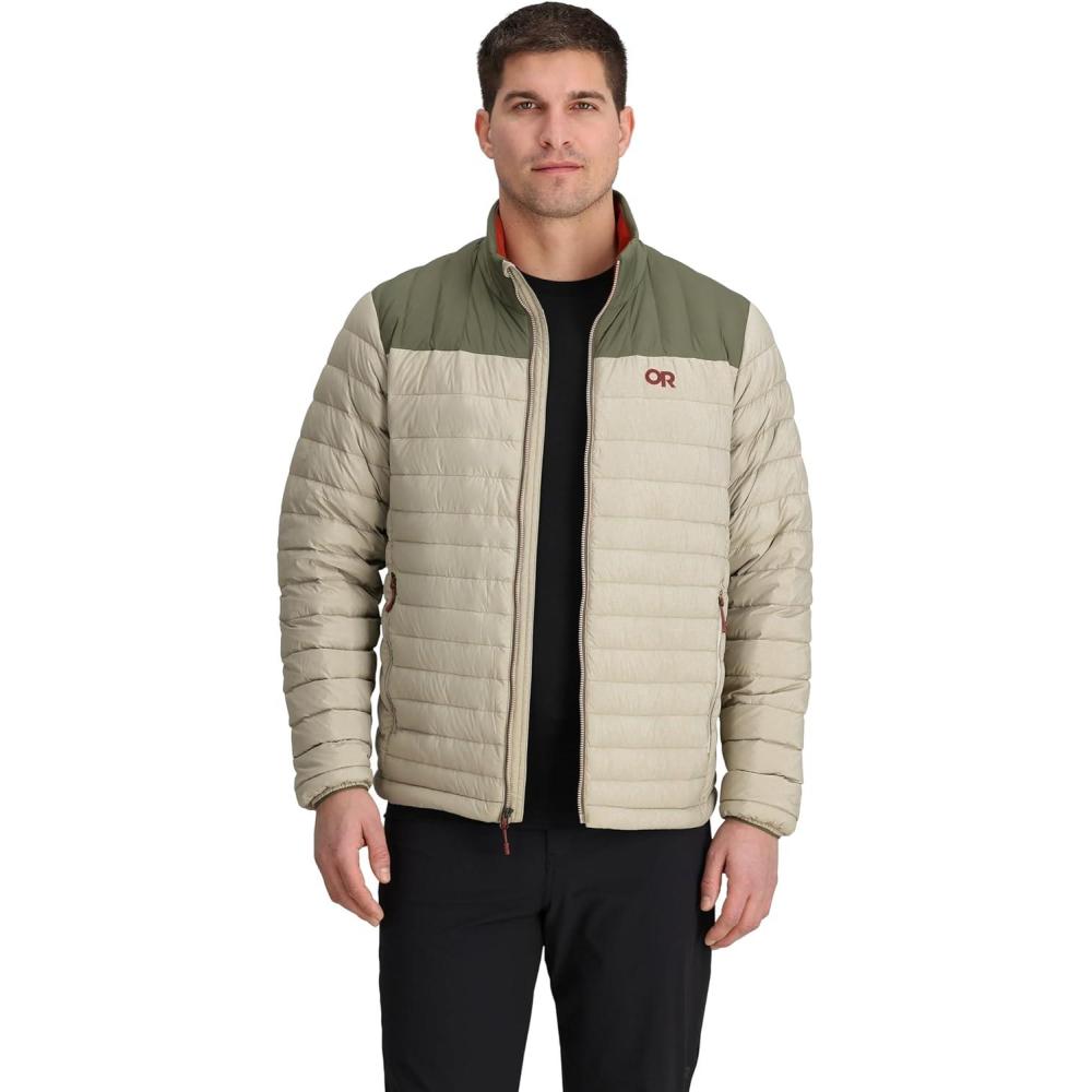 imageOutdoor Research Mens Transcendent Down Jacket  Water ampamp Wind Resistant Insulated Lightweight Standard FitPro KhakiRanger Green