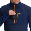 Outdoor Research Men’s Deviator Fleece Half Zip | Temperature Regulating Fabric, Moisture Wicking, UPF 30+(Cenote)