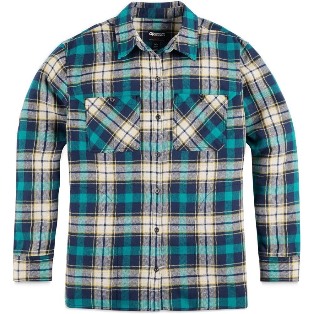 imageOutdoor Research Womens Feedback Flannel Shirts Plus Size  ComfortableDeep Lake Plaid