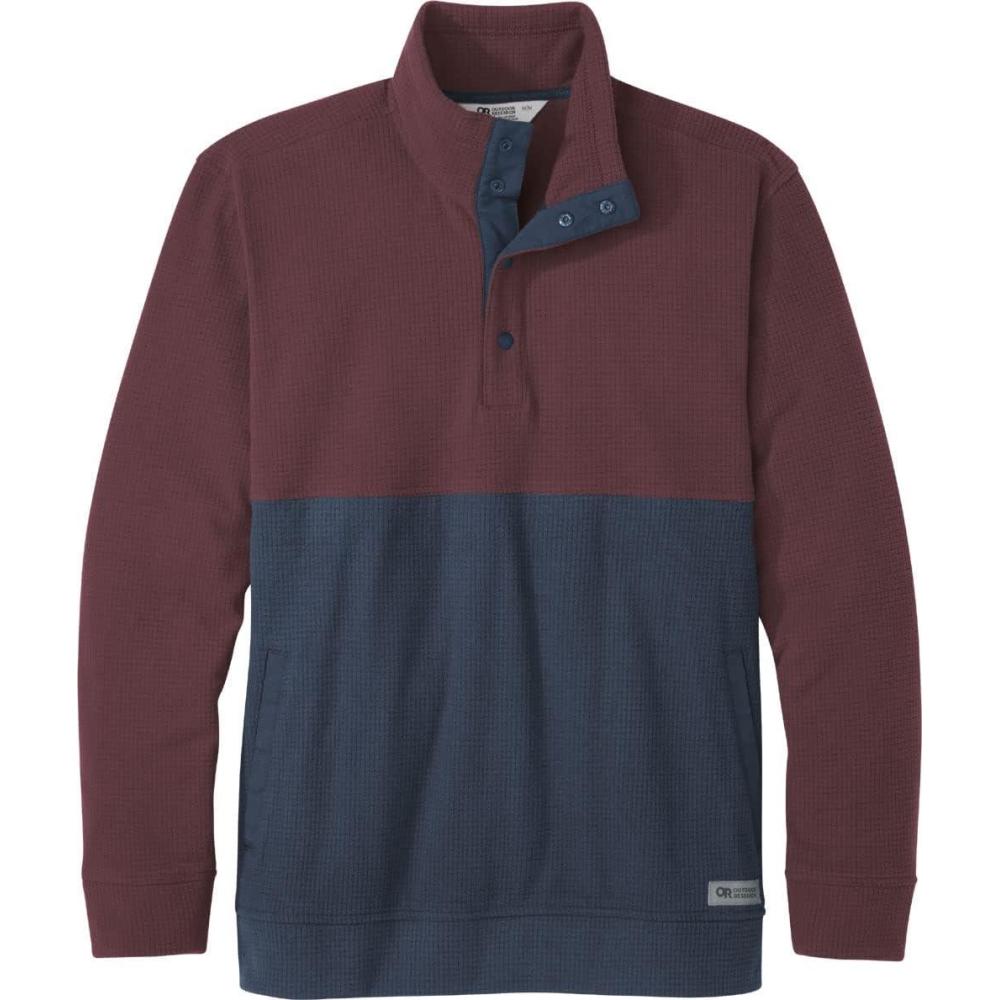 imageOutdoor Research Mens Trail Mix Snap Pullover  Comfortable MidLayer SweaterKalamataNaval Blue