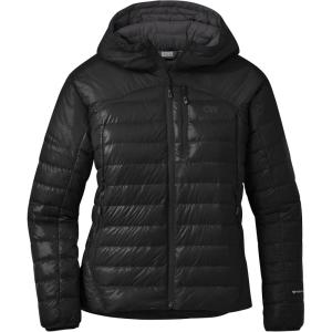 Outdoor Research Women’s Helium Down Hoodie, Solid Black, M