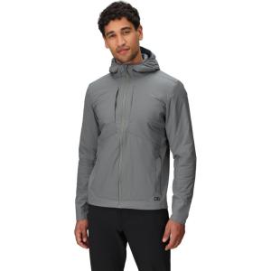 Outdoor Research Men’s Shadow Hybrid Hoodie | Insulated Zip Up Jacket, Lightweight, Water Resistant in Light Rain(Wolf Grey)
