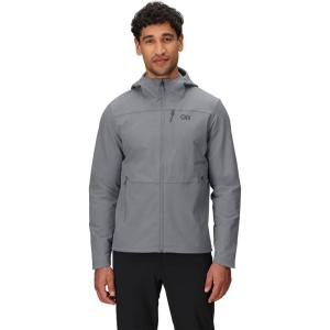 Outdoor Research Men’s Ultima Softshell Hoodie | Wind & Water Resistant, Abrasion Resistant, Zippered Pockets, UPF 50+(Wolf Grey)