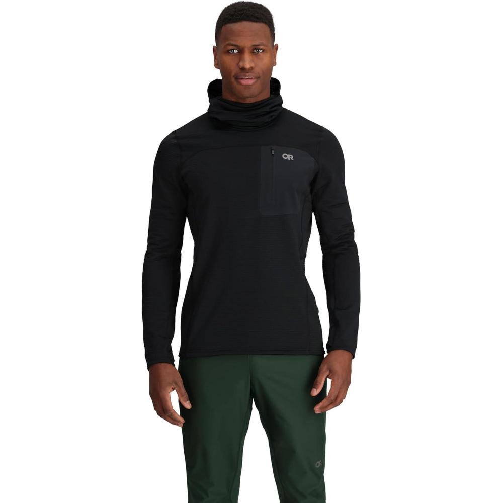 imageOutdoor Research Mens Vigor Grid Fleece Pullover Hoodie Black XL