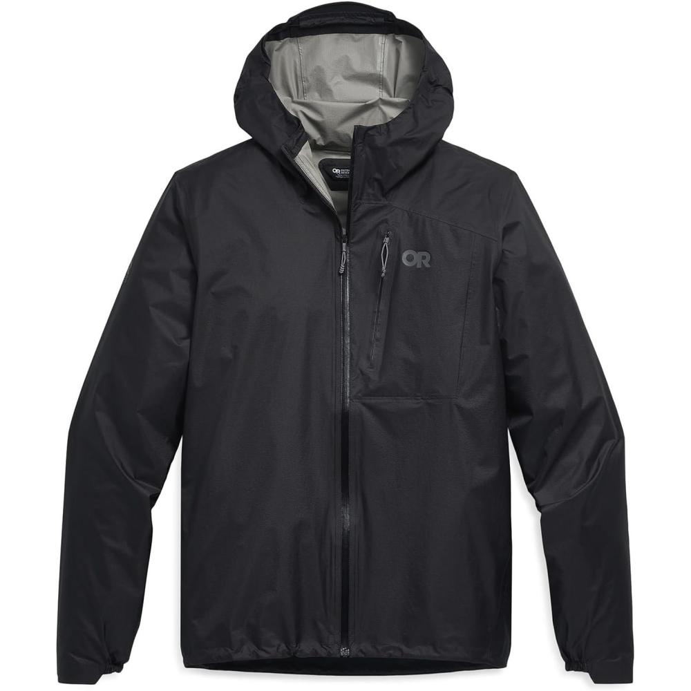 imageOutdoor Research Mens Helium UL Jacket  Lightweight Waterproof Rain Jacket Breathable Windproof Fully Seam TapedBlack