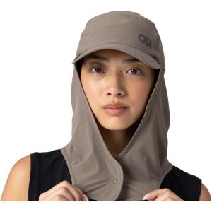 Outdoor Research Astroman Sun Cape Cap | Lightweight Neck Flap Hiking & Running Hat, UPF 30 Protection Ball Cap, Men & Women(Gravel)
