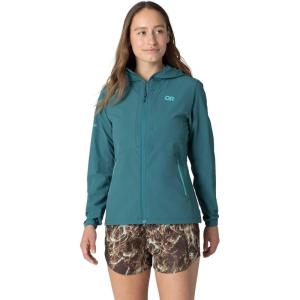 Outdoor Research Women’s Ferrosi Hoodie | Wind & Water Resistant, Zippered Pockets, Adjustable Hood, Standard Fit(Mallard)