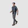 Outdoor Research Men’s Astroman Short Sleeve Sun Shirt | Lightweight UPF 30+ Snap Button Hiking Top, Breathable & Stretchy(Dark Navy Plaid)