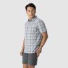 Outdoor Research Men’s Astroman Short Sleeve Sun Shirt | Lightweight UPF 30+ Snap Button Hiking Top, Breathable & Stretchy(Light Pewter Plaid)