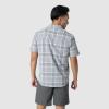 Outdoor Research Men’s Astroman Short Sleeve Sun Shirt | Lightweight UPF 30+ Snap Button Hiking Top, Breathable & Stretchy(Light Pewter Plaid)