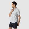 Outdoor Research Men’s Rooftop Short Sleeve Shirt – Button Down Shirt for Men(Oyster Traverse Print)