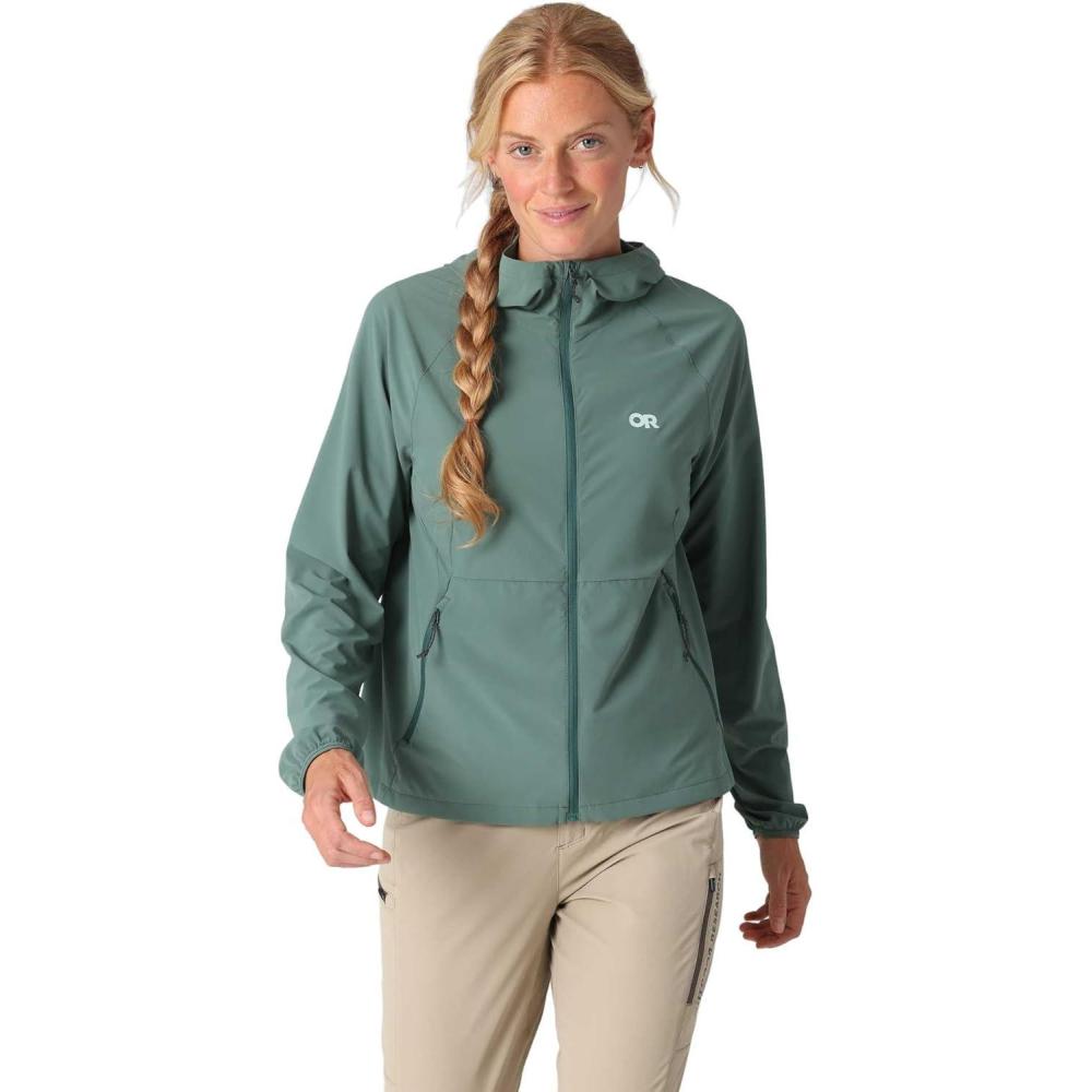 imageOutdoor Research Womens Astroman Full Zip Sun Hoodie  Lightweight UPF 30 Shirt for Hiking amp Hot Weather Moisture WickingMalachite