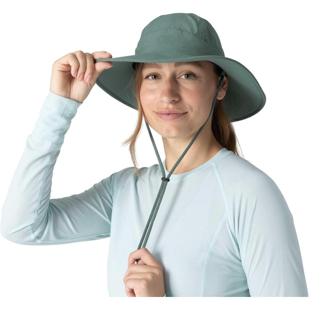 imageOutdoor Research Womens Oasis Sun Hat  Wide Brim Lightweight UPF 50 Sun Protection Hat for Hiking amp Golf Chin StrapMalachite