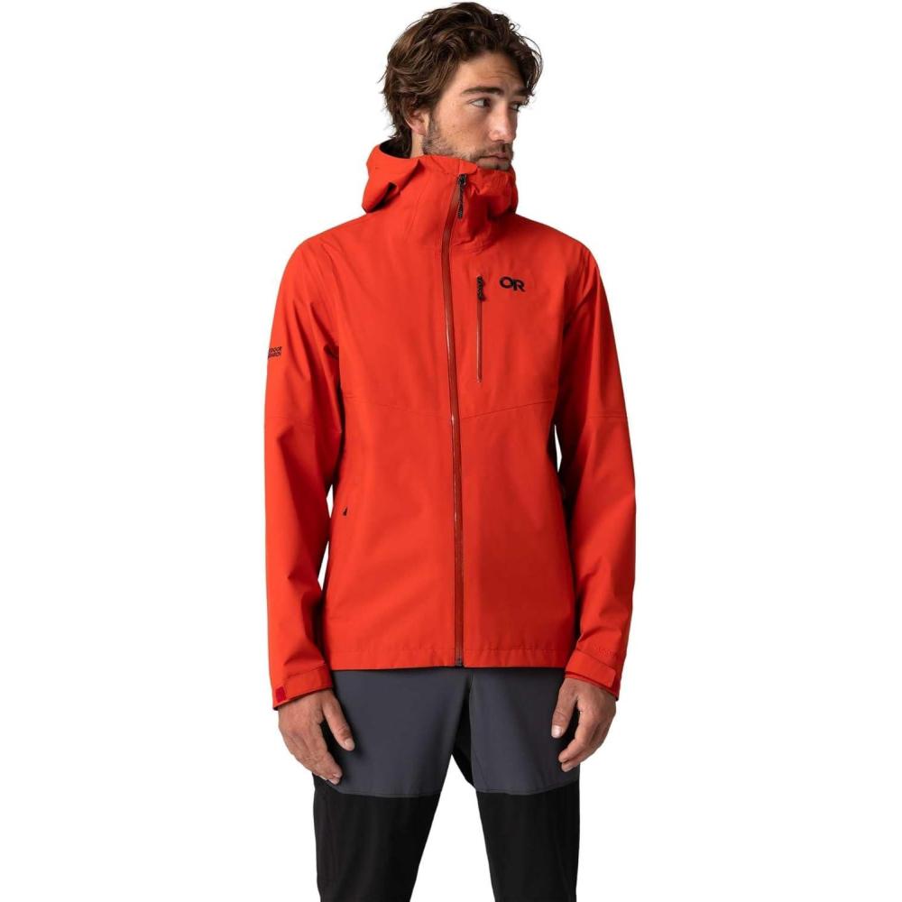 imageOutdoor Research Mens Foray 3L Jacket  Waterproof Windproof Hooded Long Sleeve Standard FitCardinal