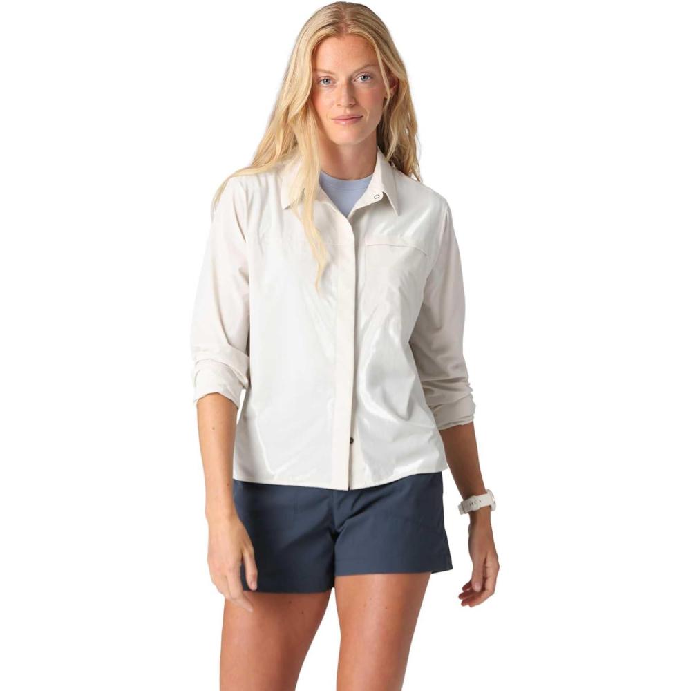 imageOutdoor Research Womens Astroman Long Sleeve Sun Shirt  Lightweight UPF 30 Snap Button Hiking Top Breathable amp StretchyOyster