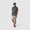 Outdoor Research Men’s Rooftop Short Sleeve Shirt – Button Down Shirt for Men(Black Creekside Print)