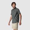 Outdoor Research Men’s Rooftop Short Sleeve Shirt – Button Down Shirt for Men(Black Creekside Print)