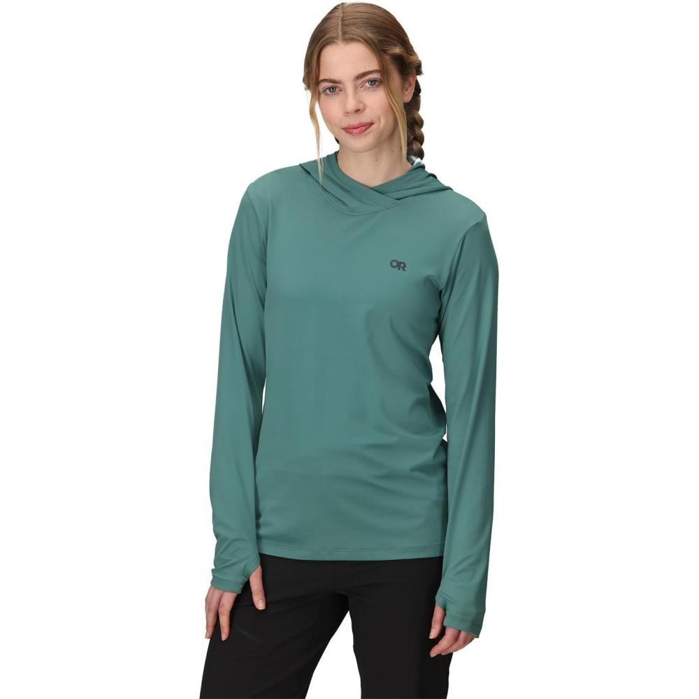 imageOutdoor Research Womens ActiveIce Spectrum Sun Hoodie  SelfCooling Fabric Quick Drying Moisture Wicking UPF 50 Neptune Small