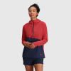 Outdoor Research Women’s Astroman Sun Hoodie – Lightweight Wicking Quarter Zip Hoodie(Rhubarb/Naval Blue)