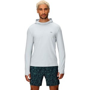 Outdoor Research Men’s ActiveIce Spectrum Sun Hoodie | Self Cooling, Quick Dry, 3 Panel Hood, UPF 50+, Standard Fit(Titanium)