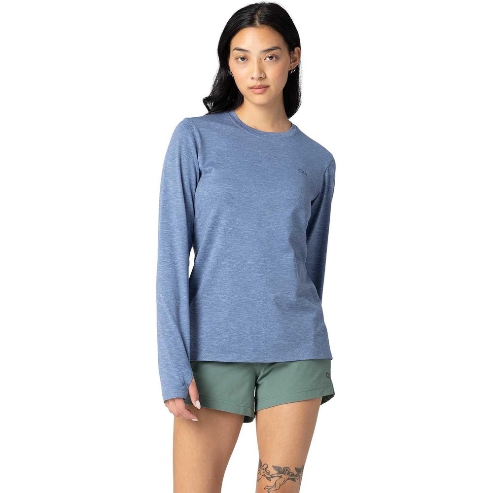 image:imageOutdoor Research Womens ActiveIce Spectrum Sun Long Sleeve Tee Ascent Blue Heather XLarge